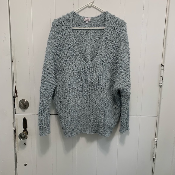 Bobbles and Lace Teal Popcorn Sweater - Picture 3 of 3